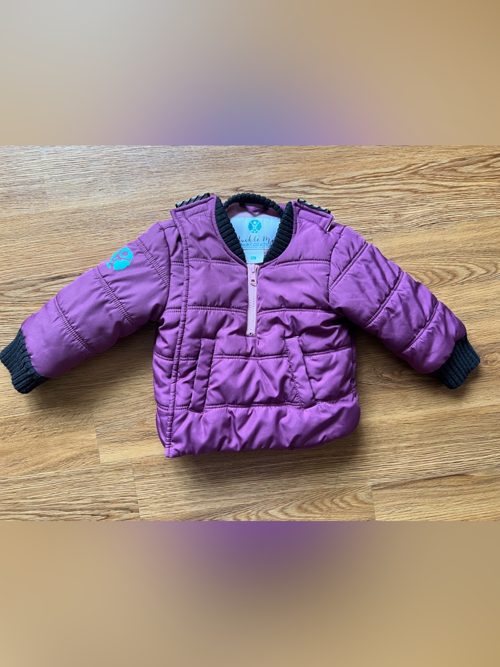 Buckle Me Baby Coat 12M Pink Fleece Lined Coat for car 1 year old purple